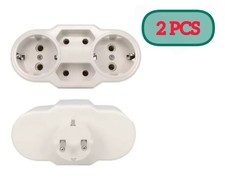 2 Stück 4 fahc Mehrfachstecker ver 4*Steckdosenadapter Multistecker Horizontal