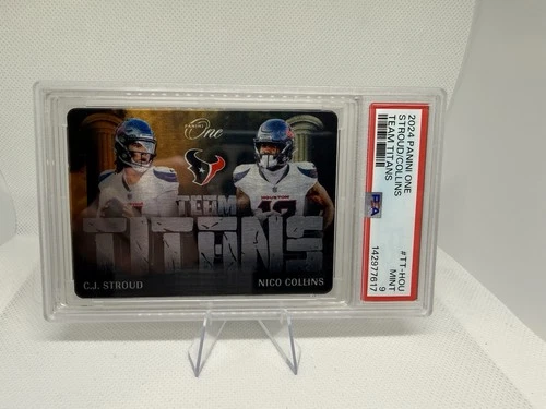2024 Panini One CJ Stroud Nico Collins Team Titans Case Hit Dual Texans PSA 9