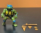 Vintage 1988 TMNT Leonardo Action Figure Hard Head Playmates With Accessories