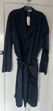 MARKS & SPENCER MAN'S PURE COTTON DARK BLUE DRESSING GOWN - SIZE LARGE -NEW