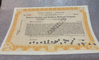 Lot of 2 1909 Geneva Corning and Southern Railroad Stock Certificates Cancelled — photo 2