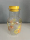 Vintage Pyrex 3520 Glass Juice Pitcher Carafe Oranges Lemons 2 Quart 2 Liter EUC