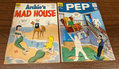 Archie's Madhouse #14 1961 Veronica Betty Mermaids & Pep Comics #158 1962
