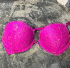 Victoria's Secret PINK Lace Push-Up Underwire Padded Bra Pink 32D