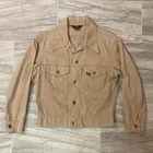 TRUE VINTAGE 1970s LEE TRUCKER WORK JACKET TAN CANVAS BROWN SZ M/L BUTTON UP