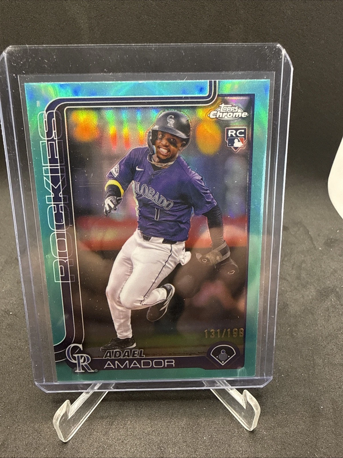 2025 TOPPS CHROME BASEBALL  ADAEL AMADOR  AQUA REFRACTOR 131/199 RC