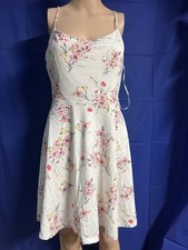 Womens Nine Britain Large White Floral Dress Summer Dress NWOT