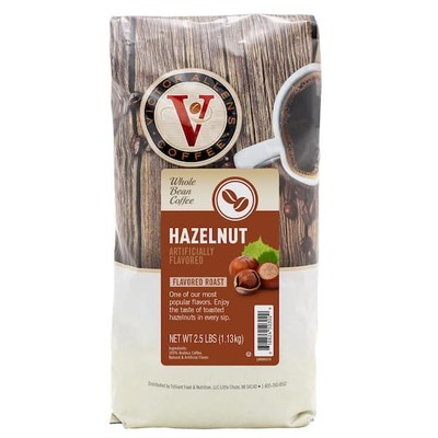 Whole Bean 40 oz. Hazelnut Flavored 2.5 lb. Bag Light Roast Coffee Beans
