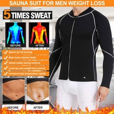 Sauna Suit for Men Weight Loss Sweat Suit Boxing Exercise Sweat Sauna Jacket new