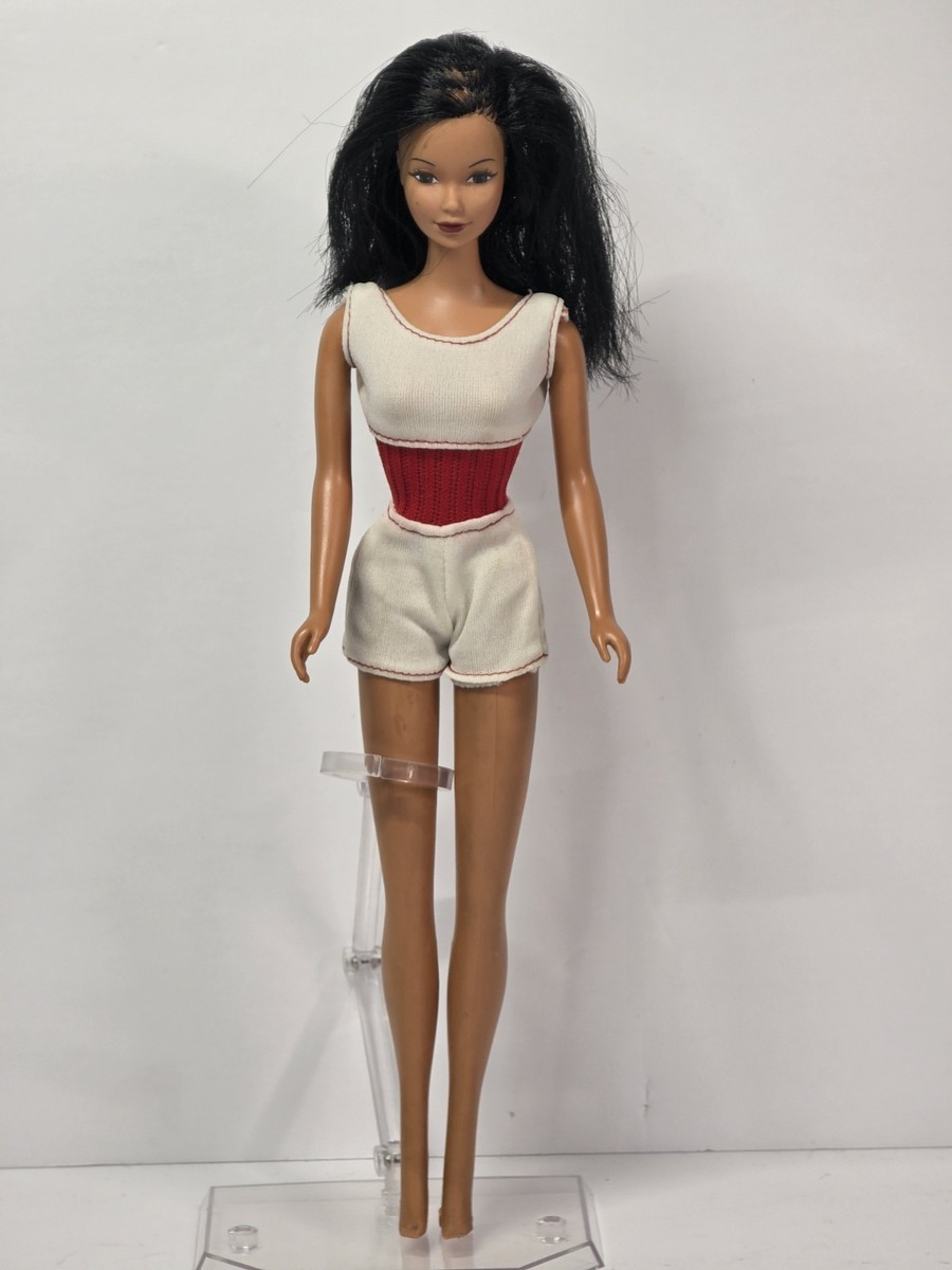 Vintage Barbie Doll 1966 Patent Pending Korea Black Hair Brown