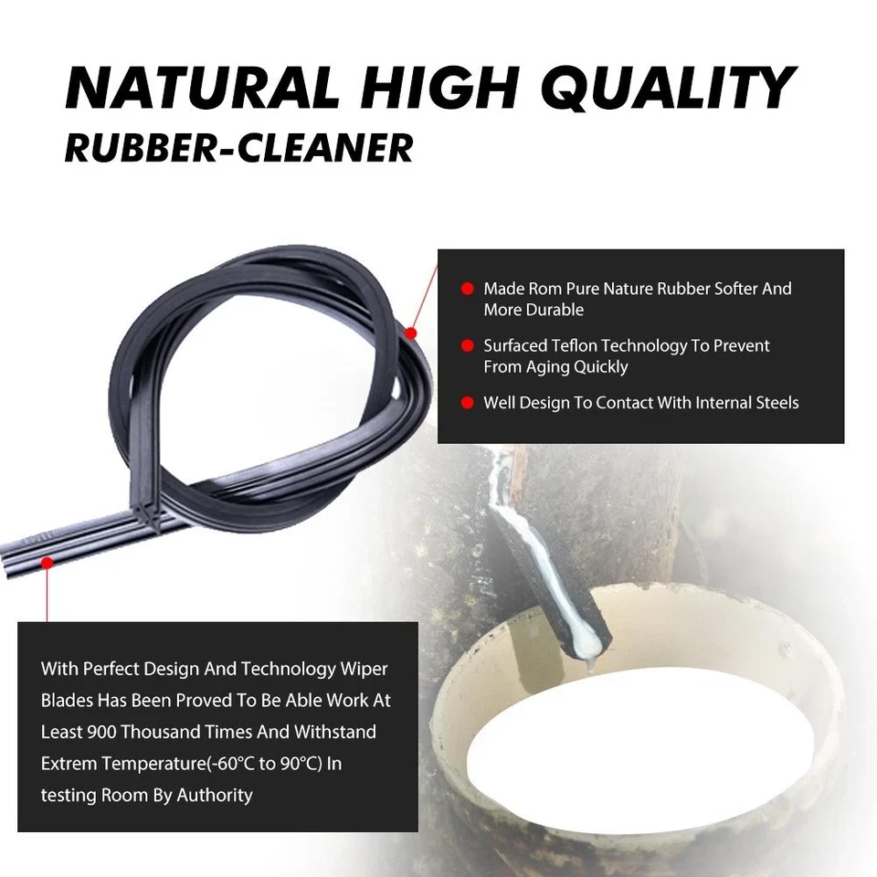 2Pcs NEW Front Wiper Blades 24"+18" For 2009 BMW 335i xDrive 3.0L Windshield - Image 3 of 4