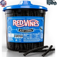 Black Licorice Candy Black Licorice Soft Chewy Candy Twists Fat Free 3.5 Lb Jar