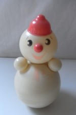celluloid culbuto représentant un bonhomme de neige hauteur 17 cms