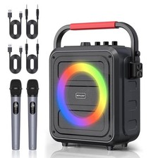 Karaoke Machine with 2 Microphones and Bluetooth Dual-10 Speaker