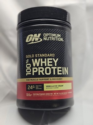 Optimum Nutrition Gold Standard Whey Protein - Vanilla Ice Cream- Size: 15.3 oz