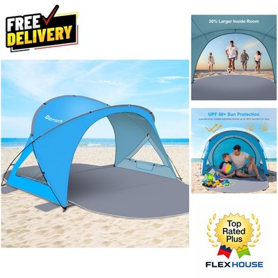 Portable Beach Tent for 2, with Mesh Ventilation & Wind-Resistant Design