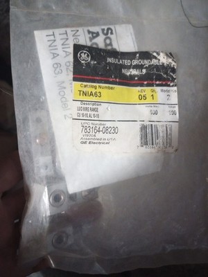 GE TNIA63 100 Amp 600 Volt Insultated Groundable Neutral New