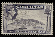 GIBRALTAR GVI SG123b, 1½d slate-violet, FINE USED.