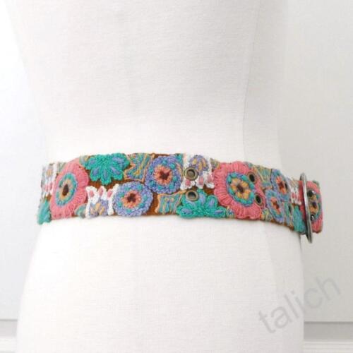 Jenny Krauss Terra Firma Boho Floral Embroidery Wool Belt Handmade Peru S M L - Picture 2 of 11