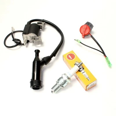 Honda Bobina de Encendido NGK BPR6ES 2 Cable En Botón Apagado para GX160 GX200 - Imagen 1 de 4