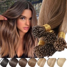 Clearance 100 Remy Human Hair Extensions Pre Bonded I Tip Stick Bead Strand 20"
