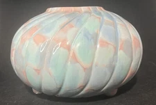 Vintage Royal Haeger Royal Hickman Swirl Footed Planter Mauve Agate USA #134