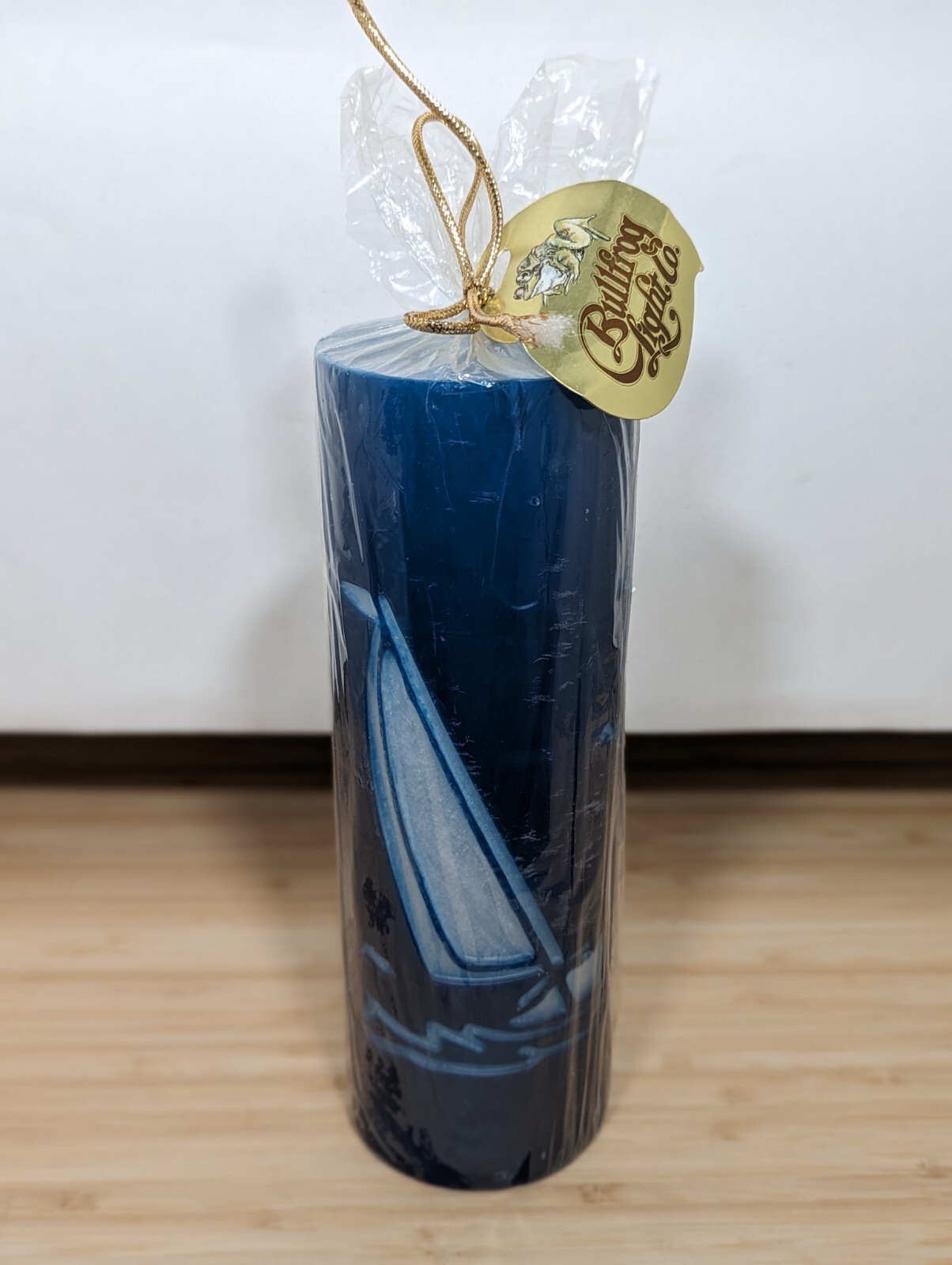 Bullfrog Light Co Blue Sailboat Pillar Candle Wrapped 9" Nautical eBay