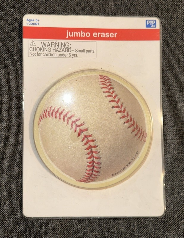 American Baseball Sports Jumbo Size Eraser 2ct New!!!