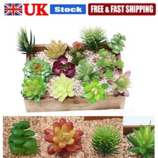 12PCS Mini Artificial Succulents Plants Fake Succulent Bonsai Flower Home Decor
