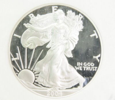 2004 W American Silver Eagle $1 PF 69 Ultra Cameo NGC Graded Coin