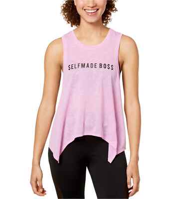 Material Girl Women's Orchid Sleeveless Self Made Boss Active Tank Top Size M