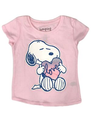 Jumping Beans Peanuts Toddler Girls Pink Snoopy Dog Love T-Shirt Tee Shirt 5T
