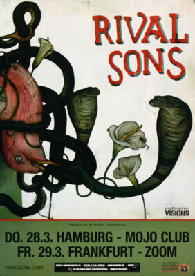 Rival Sons - Wild Animal, Hamburg & Frankfurt 2013 | Konzertplakat | Poster