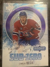 Owen Beck Rookie   2023-24 Ud Ice Hockey Sub-zero Sz-58  314/799