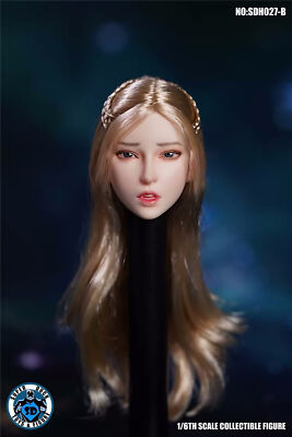 SDH027B Expression Girl Head Sculpt Blone Curls 1/6 Scale Fit 12'' TBLeague Acti