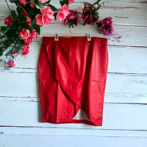 Maree Pour Toi Damen Größe 20 rot Kunstlederrock - Bild 2 von 13