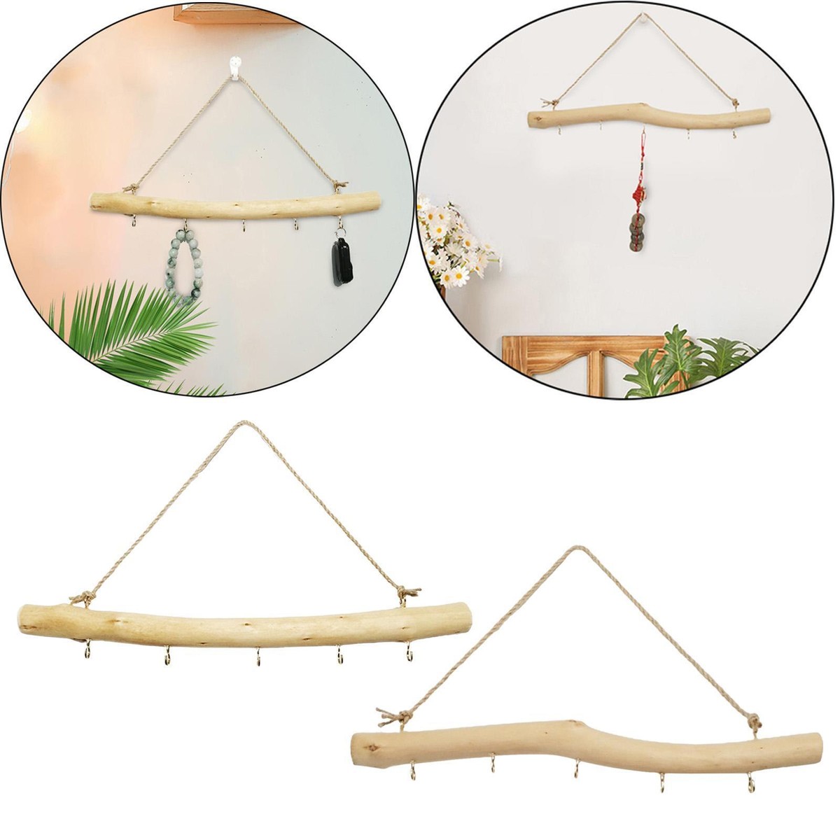 39cm Driftwood Branch Hook Coat Hooks Easy Using Durable Wall