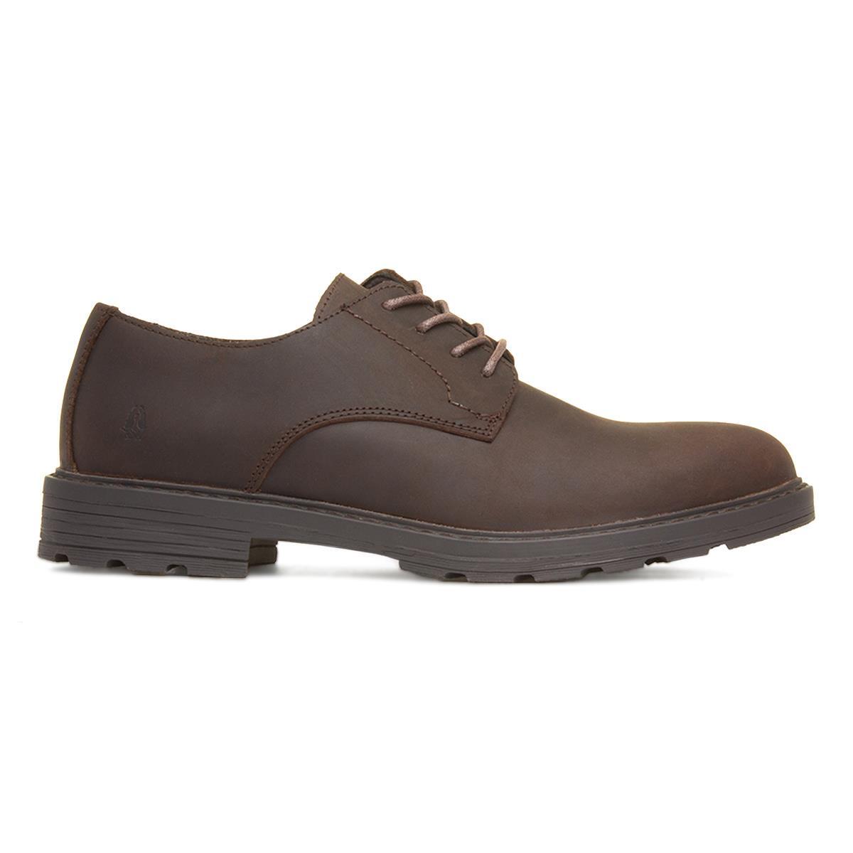 Hush Puppies Mens Shoes Brown Adults Lace Up Leather Smart Casual