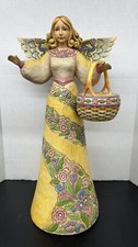Huge Jim Shore Angel with Basket 21" Tall Garden Statue Home Decor