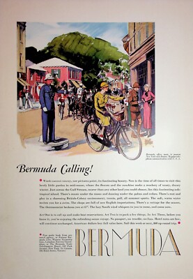 Original Vintage Travel Ad: Bermuda offers most, is nearest New York & Boston