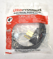 USD Products Range Oven Electric Power Cord 4 Prong Wire 40 AMP 4' Heavy Duty