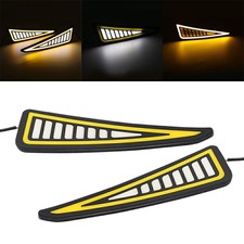 2x Car Universal Drl Led Daytime Running Light Driving Turn Signal Whiteamber