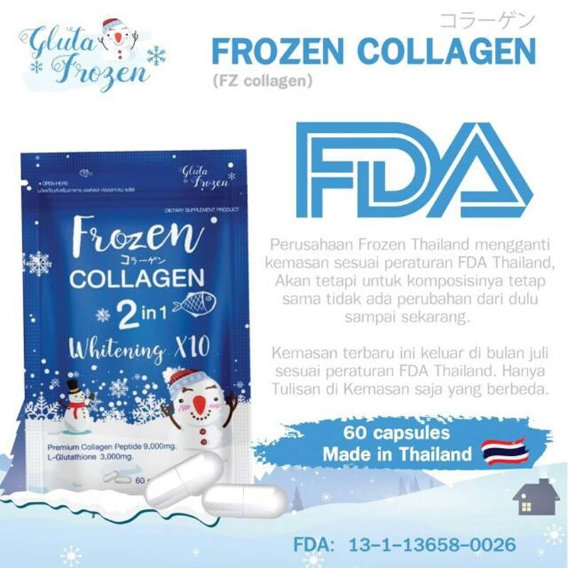 2 x 60 caps Frozen 2 In 1 Collagen Brightening Anti-Aging Skincare