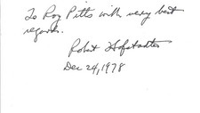 Robert Hofstadter "Nobelpreis" Autogramm signed 7,5x12,5 cm Karte