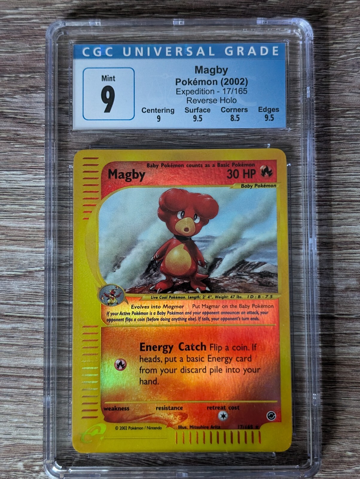 2002 Pokemon Expedition Magby Reverse Holo #17 CGC Mint 9