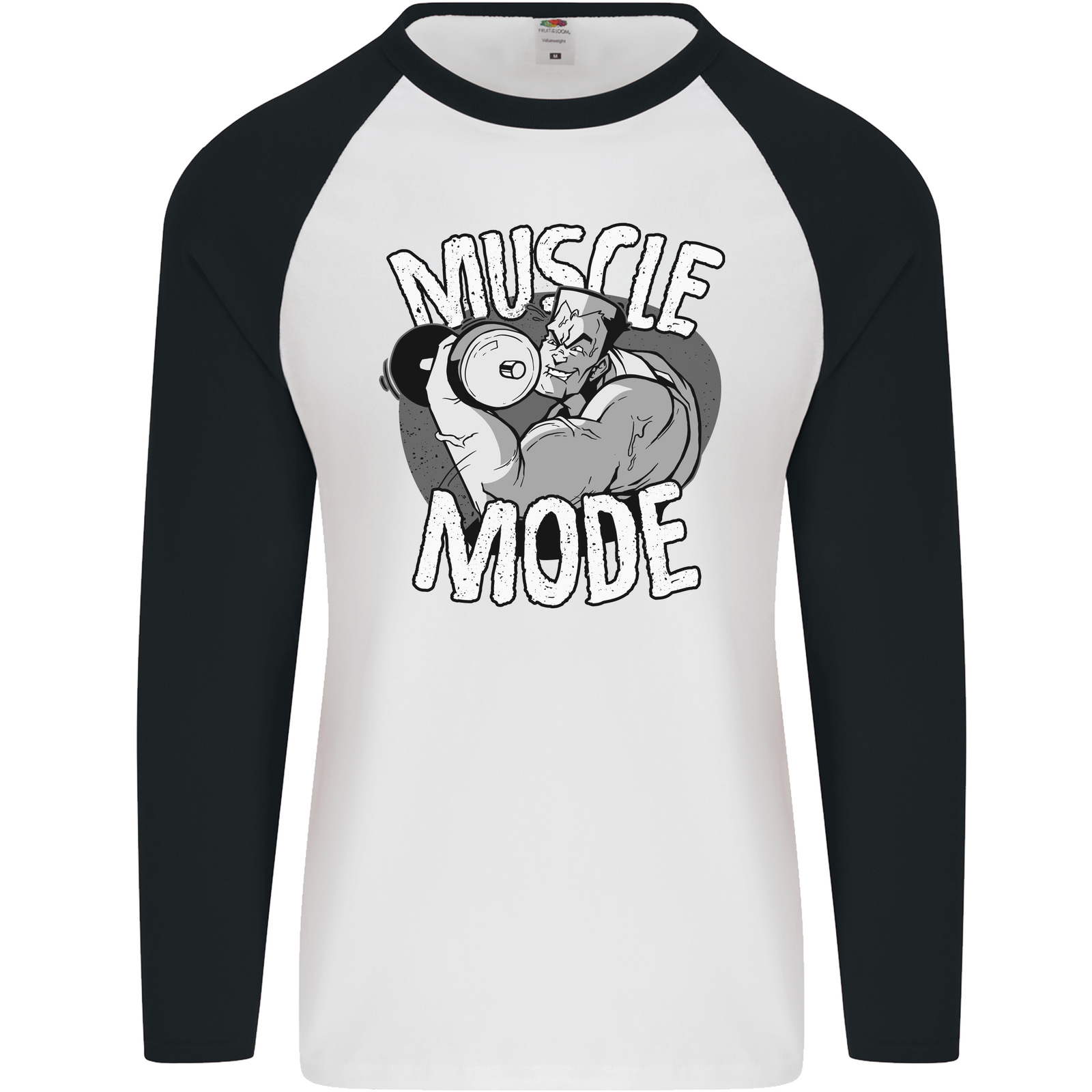 Gym Muscle Mode Bodybuilding Weightlifting Mens L/S Baseball T-Shirt