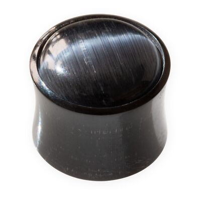 Horn Plug Katzenauge Schwarz Stein Flesh Tunnel Ohr Expander Piercing Schmuck