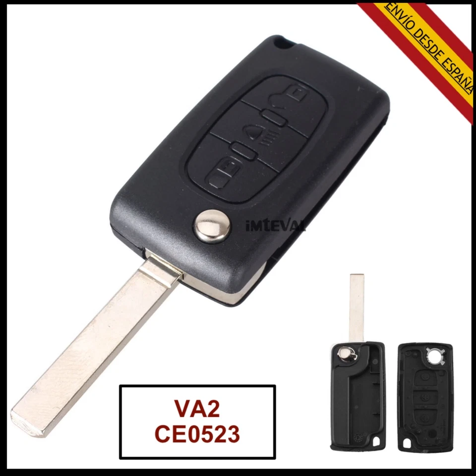 Carcasa Llave Mando de 3 Botones CE0523 VA2 para Citroen C2 C3 C4 C5 C6 C8
