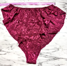   VTG VICTORIA  S SECRET SZ L Panty Bikini Sissy HOT SECOND SKIN Satin Maroon