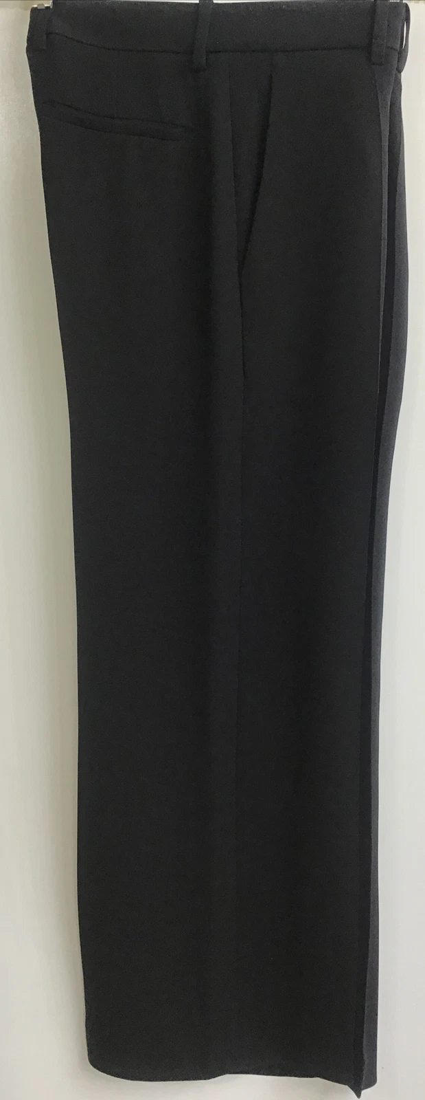 Pantaloni in seta nera Valentino dritti larghi piega centrale piega taglia XS